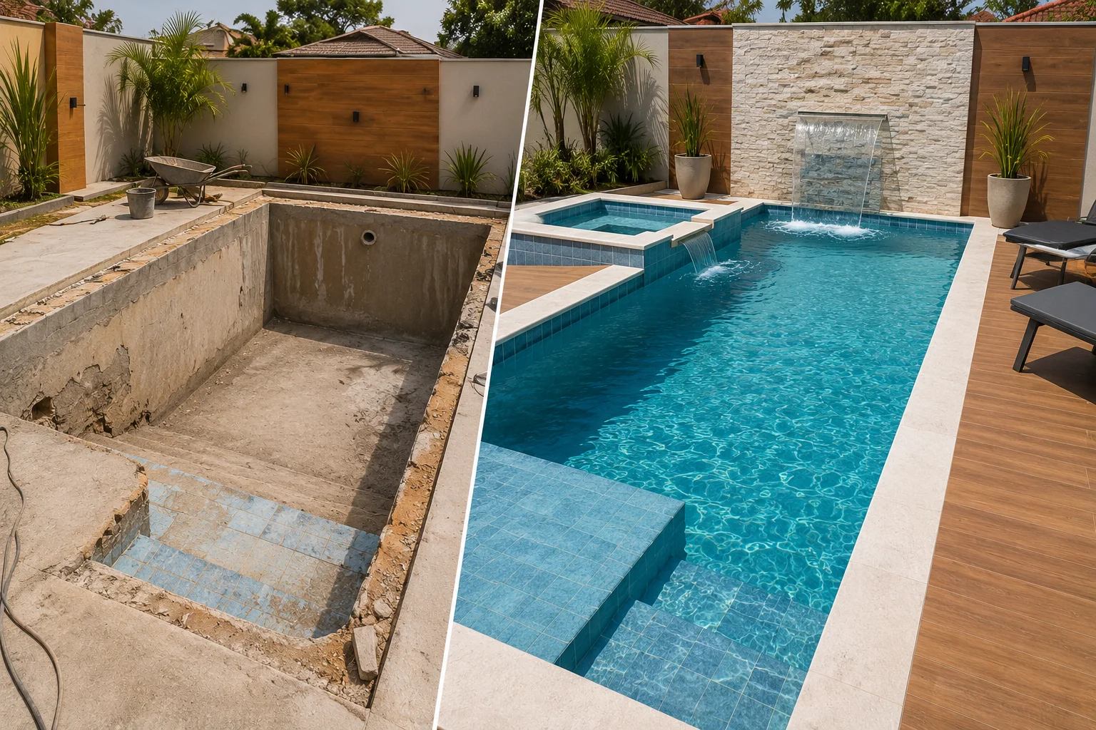 reforma de piscina de concreto