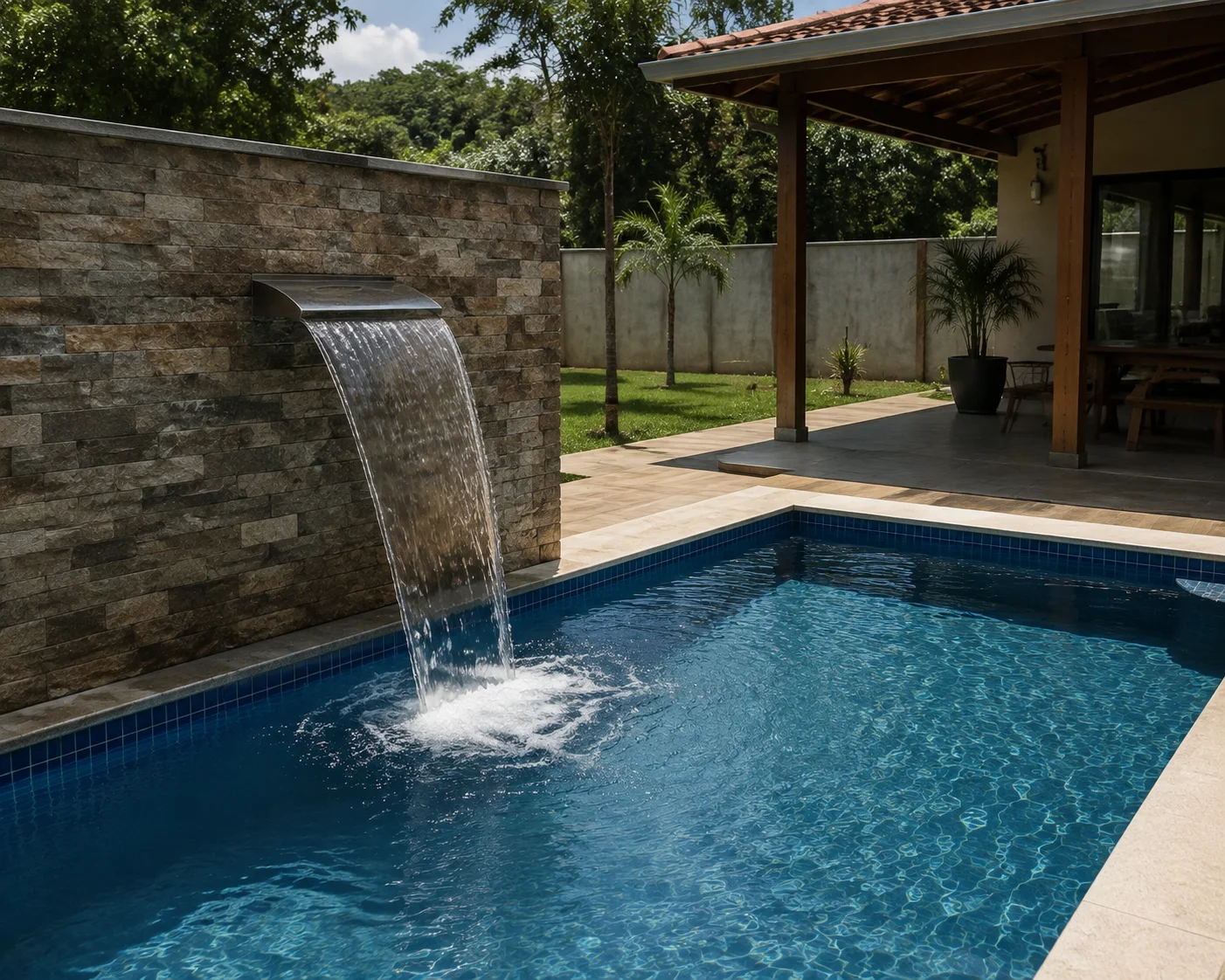 cascata para piscina