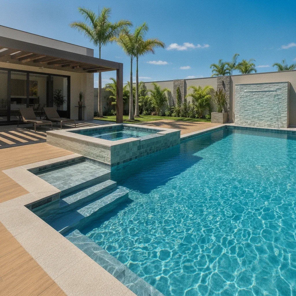 construção de piscina de concreto