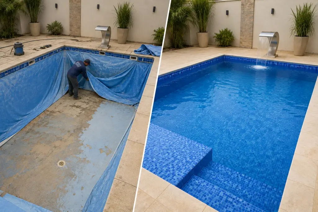 Troca de Vinil para Piscinas