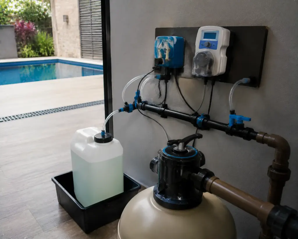 Instalação de Dosador Automático de Produtos Químicos para Piscinas