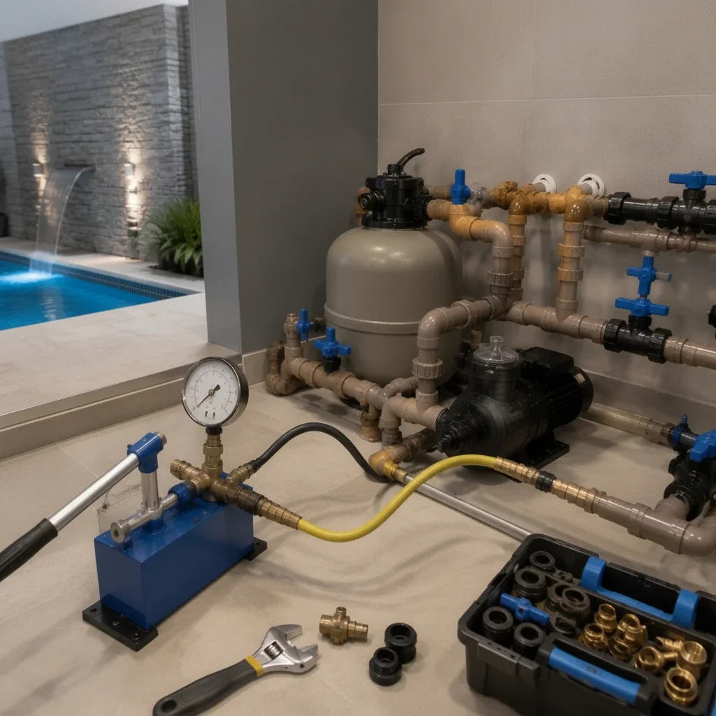 teste de estanqueidade em piscinas