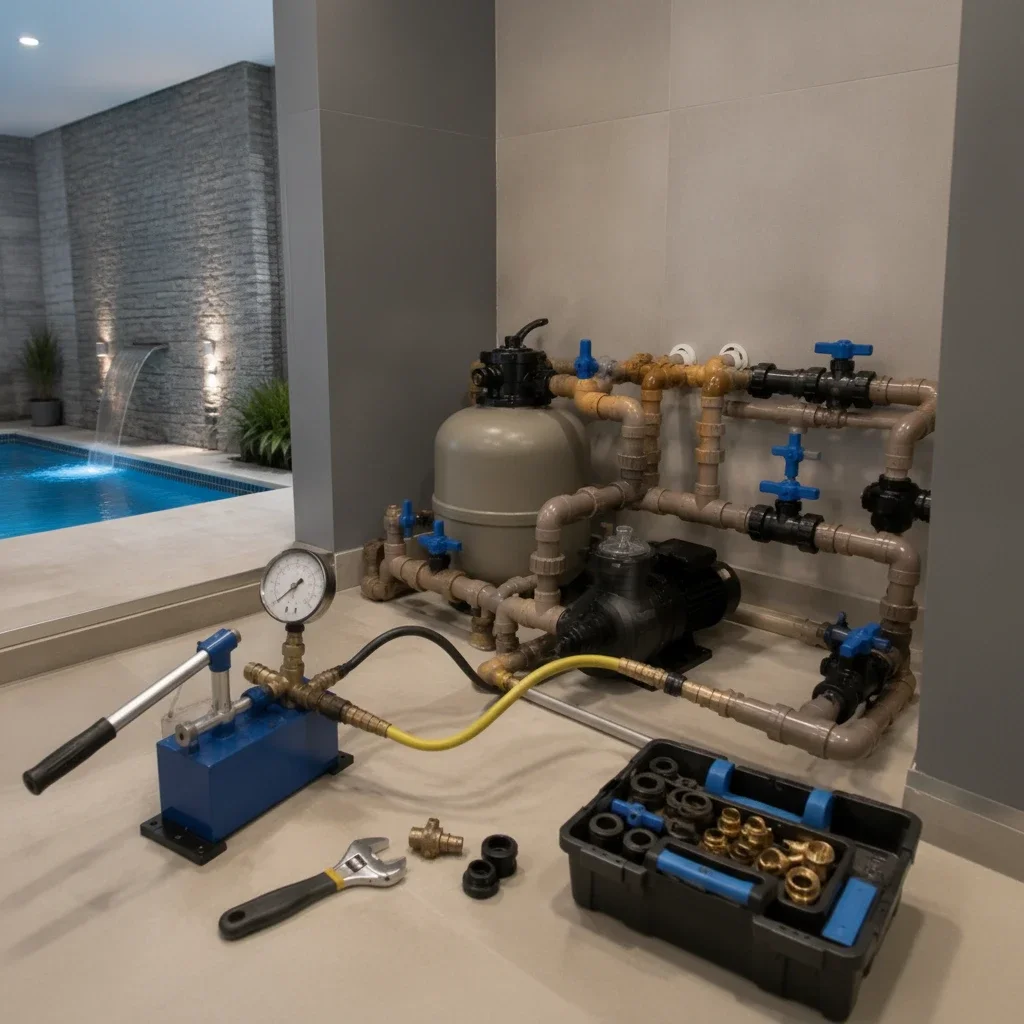 teste de estanqueidade em piscinas